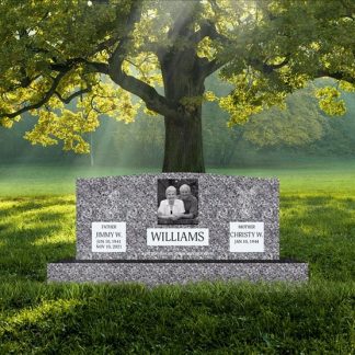 Companion Slanted Headstone With Base (Barre Grey)