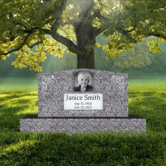 Single Slanted Headstone With Base (Barre Grey)