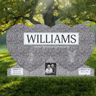 Double Heart Headstone (Barre Grey)